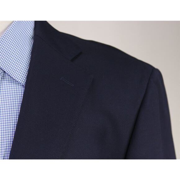 Cardinal of Canada Navy Blue Woven 2-Btn Wool Blazer w/ MOP Buttons 44R - Picture 4 of 9